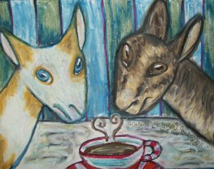 Do Nigerian Dwarf goats Have Coffee Giclee Art Print Mini Dairy Goat