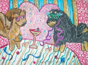 Tibetan Mastiff Masquerade Martini Dog Art Giclee Print