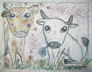 Big Eye Bovine Art Giclee Print by Stage Dragon Cow & Bull