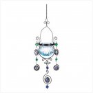 #38954 Blue Jeweled Candleholder