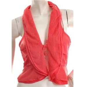 NEW UNIQ LACY LAPEL BOHO VEST TOP S-M FRE WORLDWIDE SHIP
