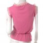 NEW PINK LACE BABYDOLL 80S LIKE GATHERED WAIST TOP S FREE WORLDWIDE SHIP