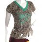 NEW ROCK CHICK LEOPARD PRINT GLITTER GUITAR TOP SALE M FREE WORLDWIDE SHIPPING