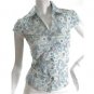 NEW UNIQUE KIMONO PRINT WAIST CINCH PLEATED SHIRT TOP