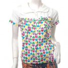 NEW CUTE JAPAN COLORFUL HEARTS POLO TOP FREE WORLDWIDE SHIPPING