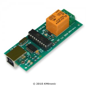 USB Relay Controller One Channel - RS232 Serial controlled PCB