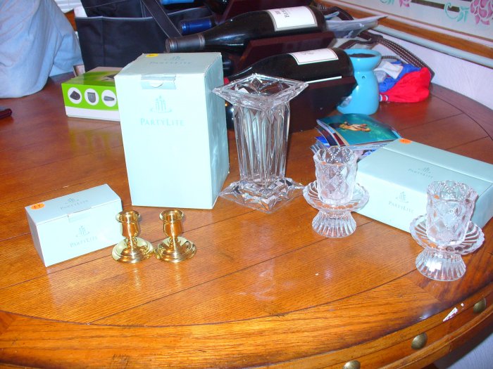 PartyLite Lot of Candle Holders/Vase