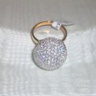 Rhodium and Gold Plated Sterling Silver CZ Ball Ring