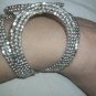 Cut Out Design Silver Tone Bead Flex Cuff Bracelet
