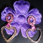 Cocktail Heart Dangled Stud Earrings