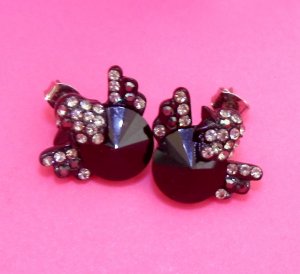 Chic Aves Black Crystal Stud Earrings