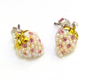 Mini Pearly Stud Earrings (Strawberry)