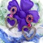Cocktail Heart Dangled Stud Earrings
