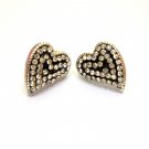Cocktailed Bling Ink Heart Stud Earrings