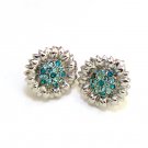 Silver toned Sunflower Stud Earrings