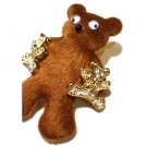 Golden Teddy Bear Stud Earrings