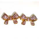 Pink Champagne Bow Stud Earrings