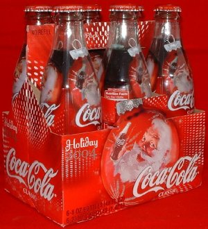 Coca Cola (Coke) Limited Santa Bottles from 2004 6-Pack 8 fl. oz.
