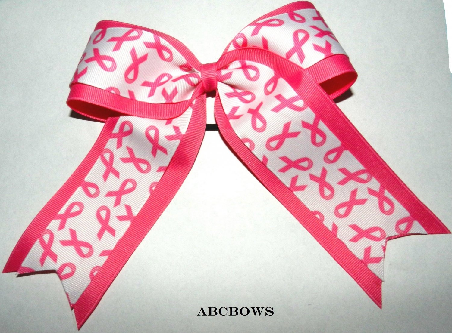 Cheer Bow breast cancer awarness double layer