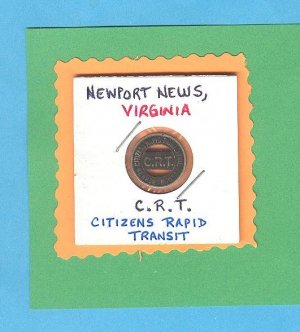 Newport News, VA .  C.R.T.  Token