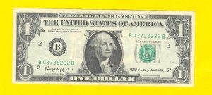 1963 $1.00 FRN ( B ) district = B43738232B