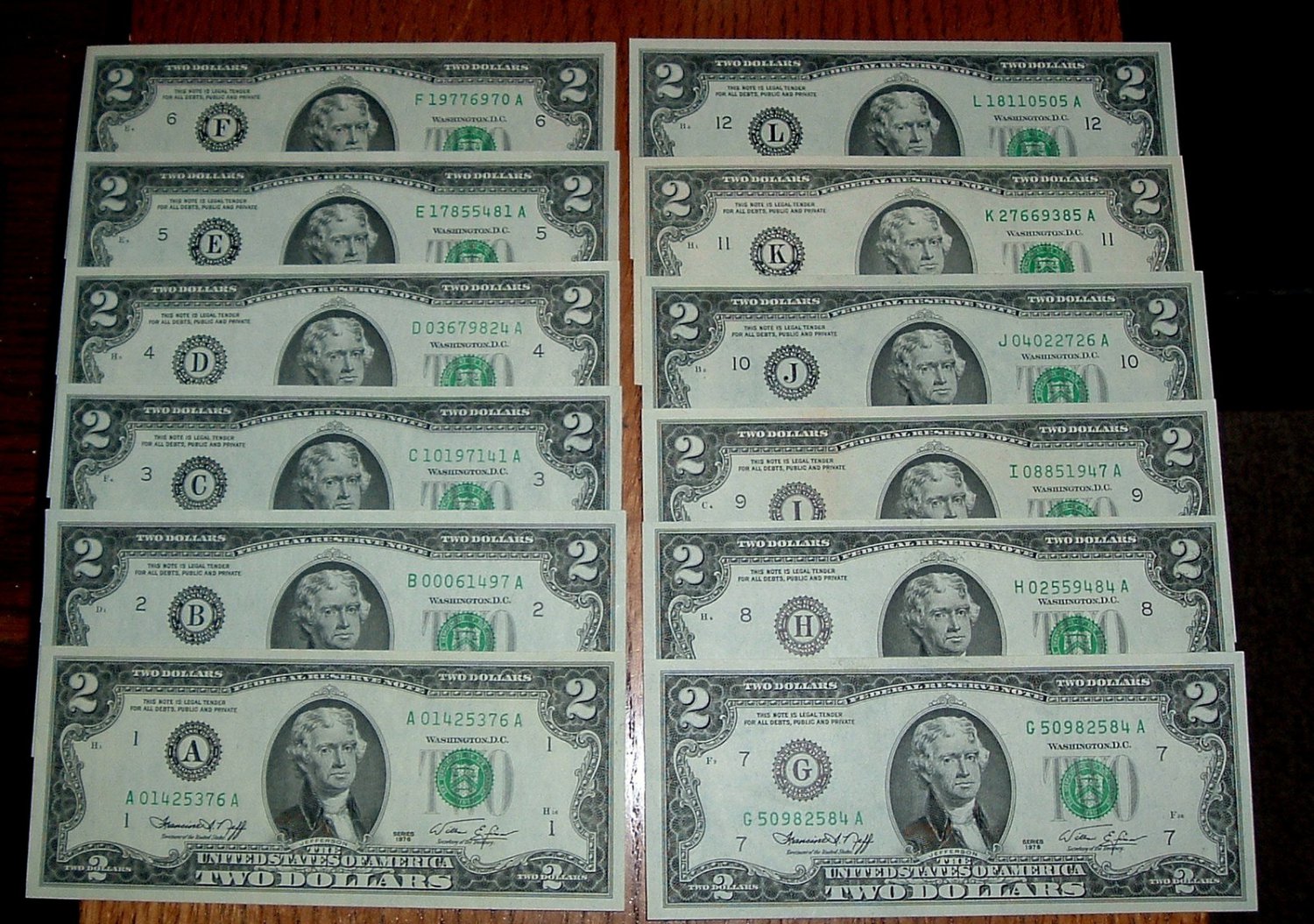 2 dollar bill 1976 series 12