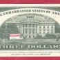 THREE dollars = Novelty note I8MNILCUNL