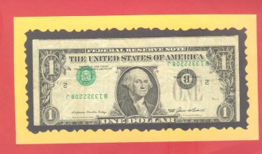 Inverted Overprint Error = Seals & Numbers upside down B13322208J