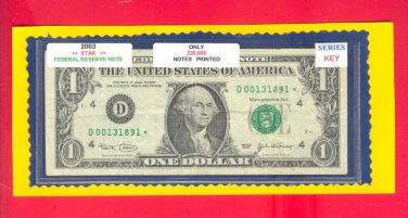 == Series Key == 2003 " D " star note = D00131891*