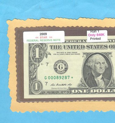 2009 " G " STAR note RUN 1 == ONLY 640k  G00089287*