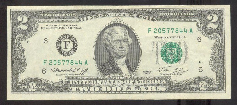 1976 $2.00 FRN ( F ) district = F20577844A