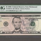 == Series Key == 2006 " E " star note $5.00 FRN IE00209153* == Series Key == 2006 " E " star note $5.00 FRN IE00209153*