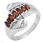 .99ct Diamond and Marquise Cut Garnet Ring Sz 7.5 (SALE)