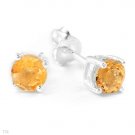 1.00Ct Citrine Solitaire Stud Earrings * New * (SALE)