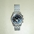 PLATINUM ICED OUT HIPHOP BLING BLACK FACE MENS WATCH