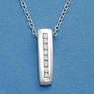 Charming CZ Sterling Silver Necklace 18 "