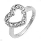 New Heart CZ .925 Silver Ring Size 7