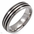 NEW Mens Grooved Titanium Wedding Band Ring Size 10 (SALE)