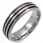 NEW Mens Grooved Titanium Wedding Band Ring Size 10 (SALE)