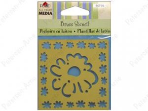All night media - daisy frame brass stencil