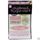 DCWV Chipboard Sticker Stack - Baby Girl