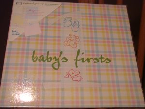 bound + determined baby's firsts 12x12 album w/ paper and stickers