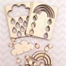 Cosmo Cricket Wood Charms - clouds