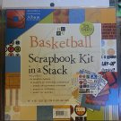 DCWV Basketball Scrapbook Kit in a stack with album 8x8