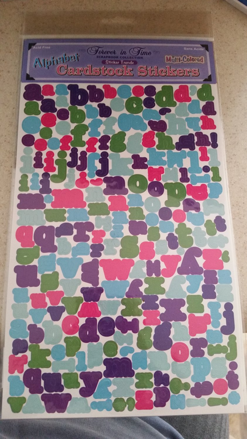 Forever In Time MultiColored Alphabet Cardstock Stickers