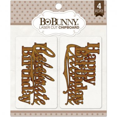 Bo Bunny-Essentials Laser Cut Chipboard - celebrate