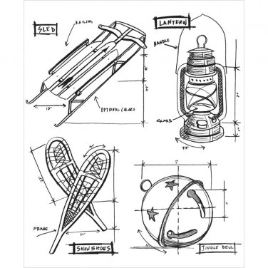 Stampers Anonymous - Tim Holtz Collection - Christmas Blueprint 5 CMS202