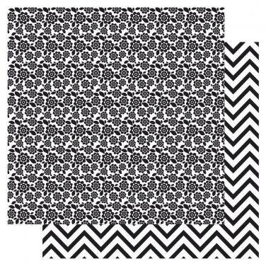 RUBY ROCK IT- black Fusion Double-Sided Cardstock - floral