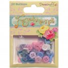 Dovecraft Forget-Me-Not Plastic Buttons 50/Pkg