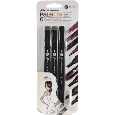 Prima Palette Mixed Media Markers Set - jet black